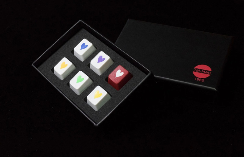 Tai Hao 6 Key ABS Heart Set - Red/Etc. - أكسسوار لوحة مفاتيح